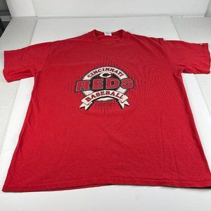 VTG 90s Starter MLB Cincinnati Reds Shirt Extra Large Red Faded Short Sleeve Tee